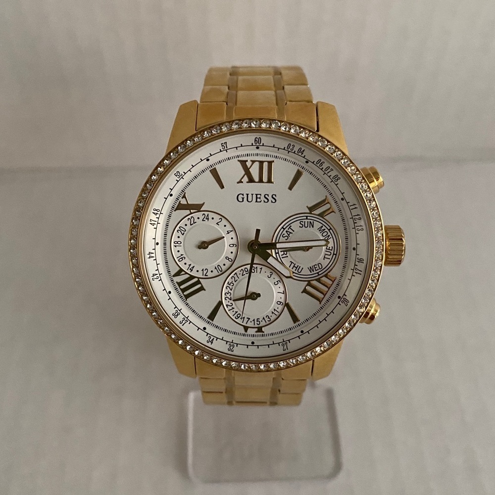 NEW GUESS Gold-Tone Classic Multi-function Watch - Picture 3 of 5